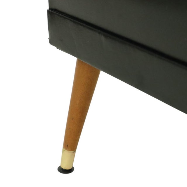 Black Vintage Black Ottoman with Conical Legs, 1960s For Sale - Image 8 of 11