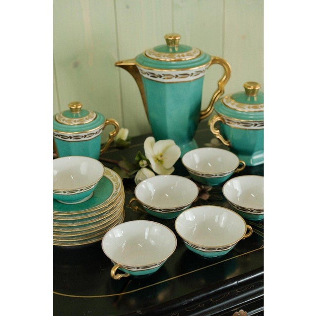 20th Century Tea and Coffee Service by Yolande Manin for Limoges, Set of 15 For Sale - Image 5 of 11