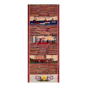 Nazmiyal Collection Antique American Hooked Runner Rug