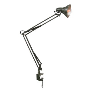 Vintage Swedish Industrial Metal Spring Machinist Light For Sale