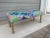 Thibaut Canopy Central Park Navy & Pink Bobbin Leg Bench For Sale - Image 4 of 13