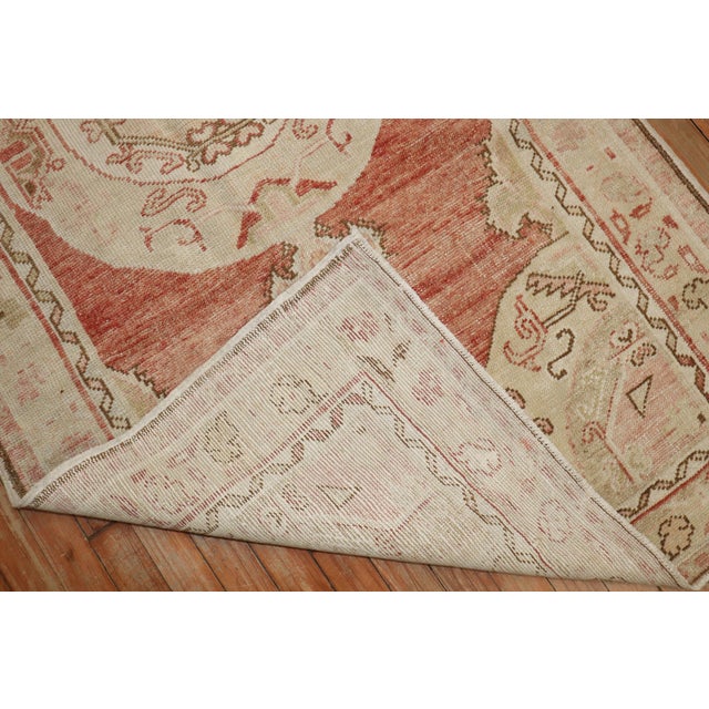 Textile Vintage Zabihi Collection Turkish Oushak Throw Size Runner - 3'5" x 6'9" For Sale - Image 7 of 8