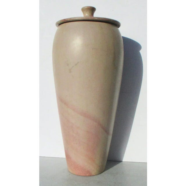 Vintage Kenyan Large Stone Turned Lidded Jar For Sale - Image 9 of 9