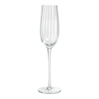 Madeleine Optic Champagne Flute Glass- Clear, Set of 4 For Sale