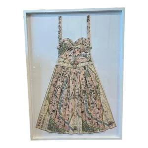 Framed Dress Handmade From a Vintage Map of Paris