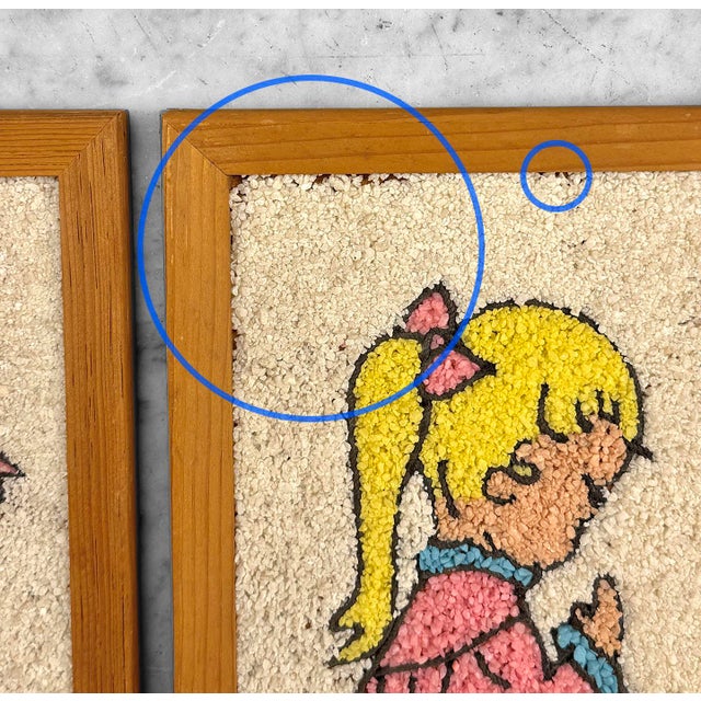 Sculpture Materials Mid-Century Mosaic Gravel Art Little Boy & Girl Wall Art - A Pair For Sale - Image 7 of 10