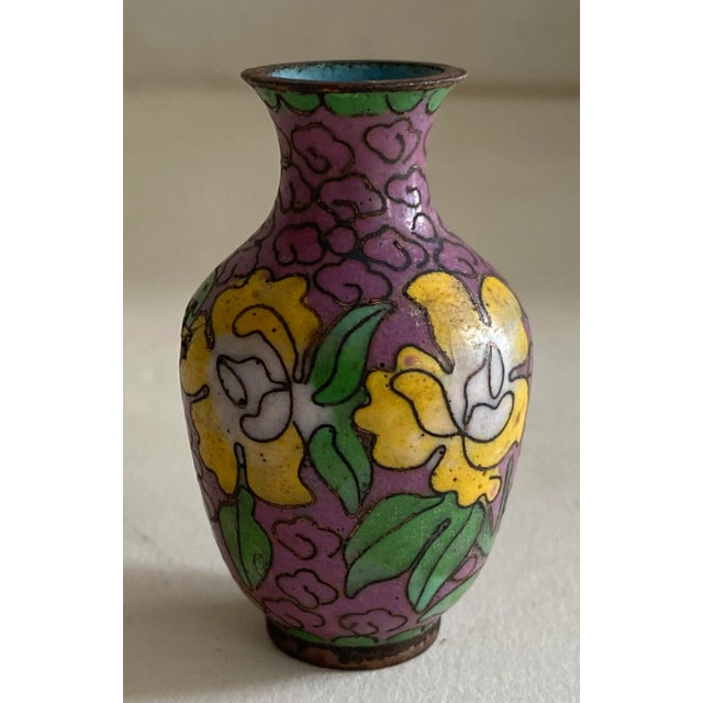 Antique Chinese Cloisonné Miniature Vase For Sale - Image 9 of 9