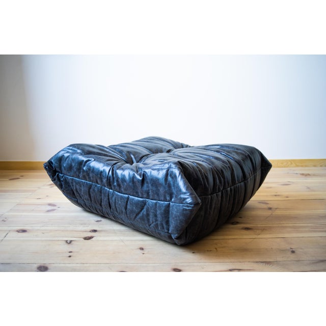 Black Togo Living Room Set in Dubai Leather by Michel Ducaroy for Ligne Roset, Set of 5 For Sale - Image 11 of 18