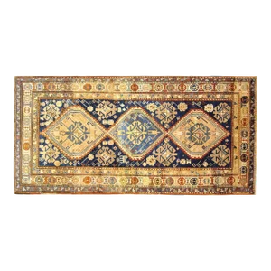 Antique Caucasian Kazak Oriental Rug in Gallery Size with Multiple Medallions