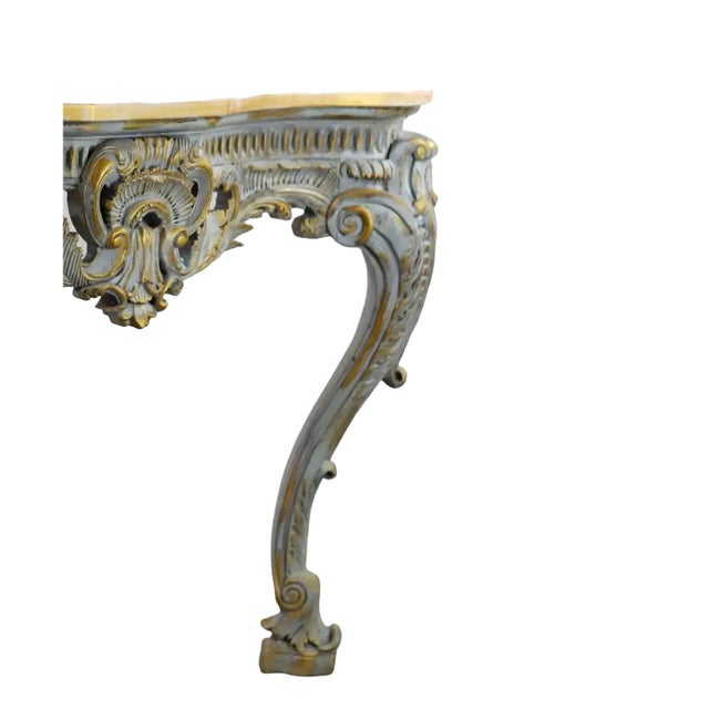 Vintage, Exquisitely Crafted Medieval French Louis XV-style Entryway Table For Sale - Image 4 of 11