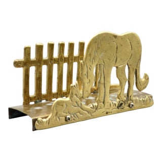 Antique English Equestrian Letter Rack For Sale