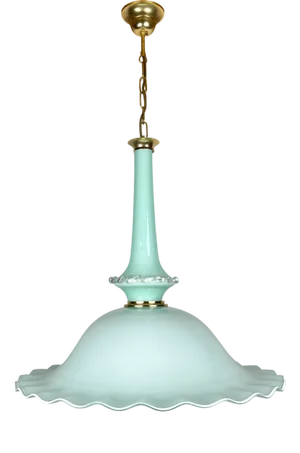 Vintage Murano Glass Pendant Lamp attributed Venini, Italy, 1970s
