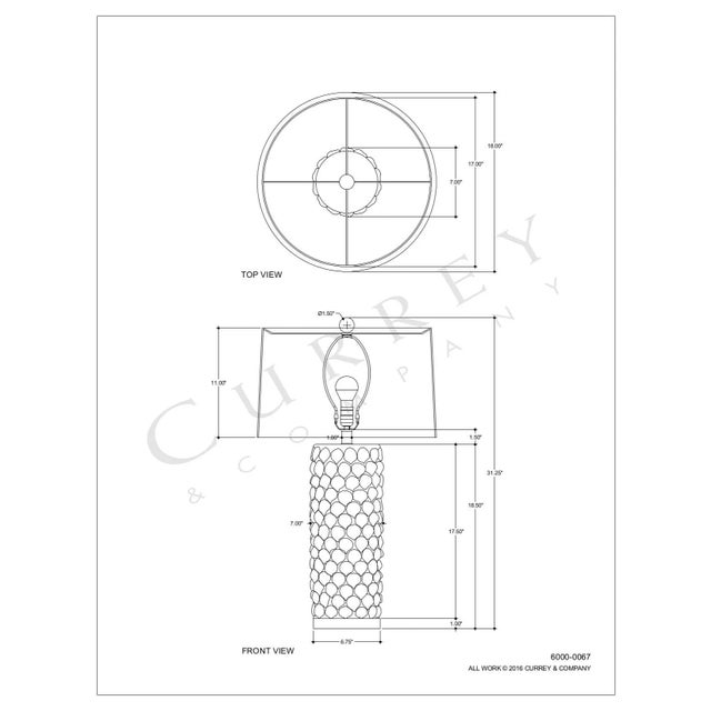 2020s Currey & Company Calla Lily Table Lamp For Sale - Image 5 of 6