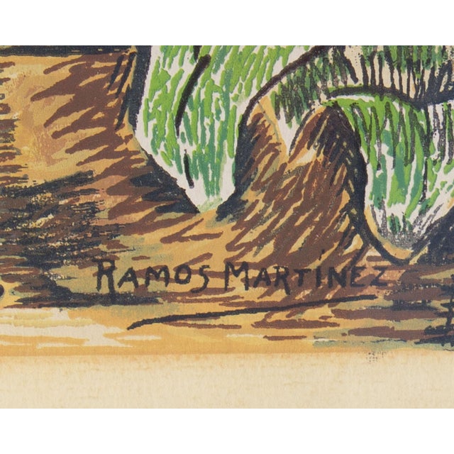Printmaking Materials “Vendedoras De Flores ” Serigraph Print by Alfredo Ramon Martinez For Sale - Image 7 of 8