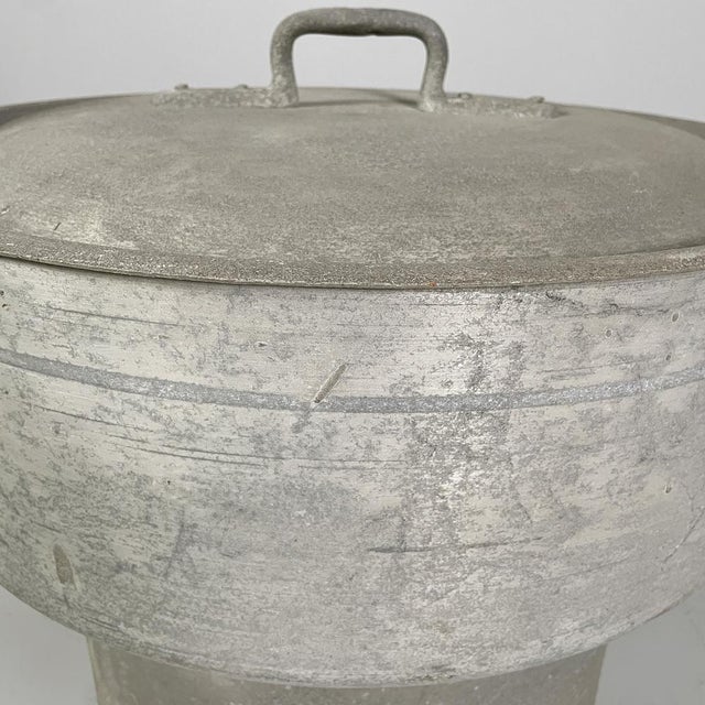Silver Italian Round Aluminum Pot with Lid, 1930s For Sale - Image 8 of 18