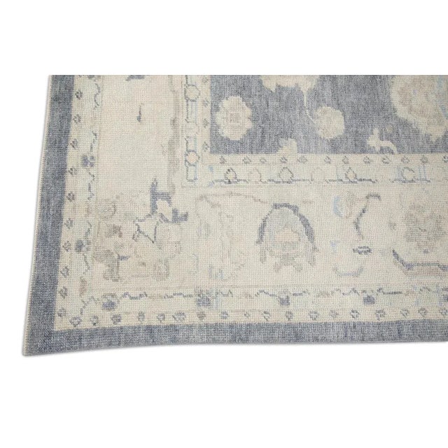 Oriental Hand Knotted Rug Turkish Oushak 8'3" x 9'2" For Sale - Image 4 of 6