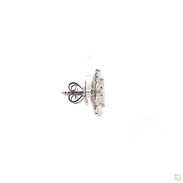 Metal 5.74 Carat Rose Cut Diamond Gold Earrings, Pair For Sale - Image 7 of 9