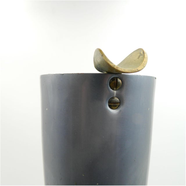 Vienna Brass Aluminum Standing Ashtray by Karl Hagenauer, 1950s For Sale - Image 11 of 18