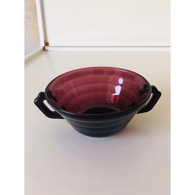 Mid-Century Modern Midcentury Amethyst Glass Bouillabaisse Bowls S/3 For Sale - Image 3 of 7