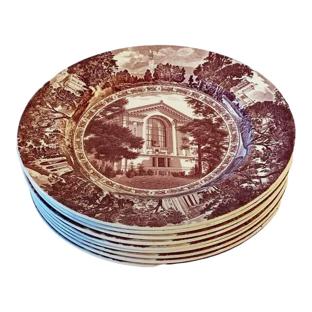 1930s - 1940's Wedgwood University of California Berkeley Plates - Set of 9 For Sale