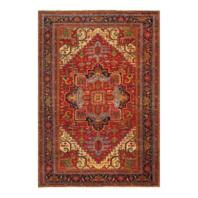 Pasargad Home Heriz Wool Area Rug-12' 5" X 18' 4", Red For Sale