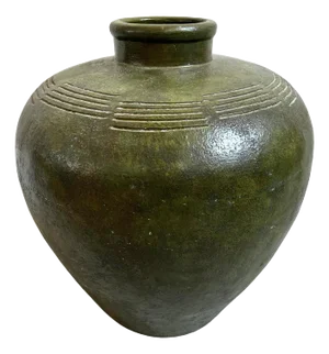 Antique Moss Green Ceramic Vase