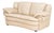 Modern Beige Leather Upholstered 2-Seat Sofa For Sale