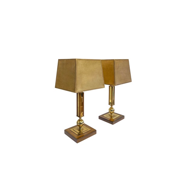 Vintage Wood and Brass Table Lamps by Temde Leuchten, 1970s, Set of 2 For Sale - Image 13 of 13
