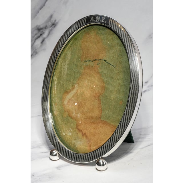 Stunning Large Antique Sterling Silver Picture Frame Oval Photo Frame Luxury Home Decor For Sale In New York - Image 6 of 13
