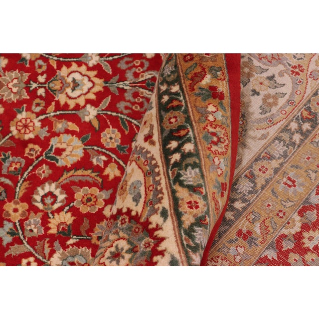 Textile Elegant Floral Pak-Persian Red/Beige Wool Rug - 8'1'' X 9'10'' For Sale - Image 7 of 9