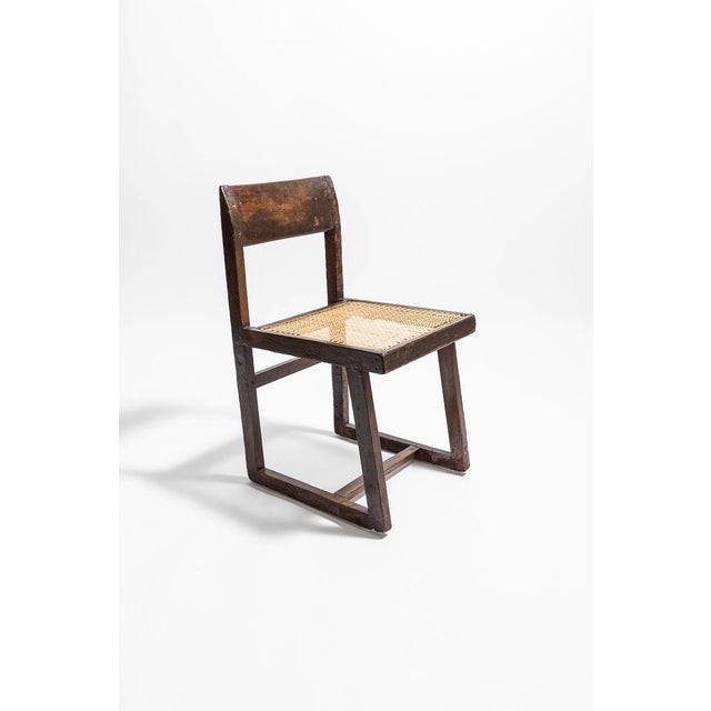 Brown Box Chair by Pierre Jeanneret, 1960s For Sale - Image 8 of 10