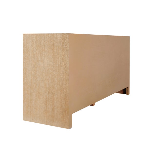 2020s Matthew Izzo Home - Sofia Cerused Oak Caned Four Door Cabinet For Sale - Image 5 of 6