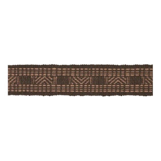 SAMPLE - Schumacher Nael Linen Cotton Tape In Cedar Brown For Sale
