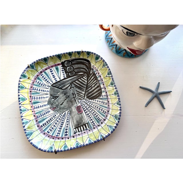 Face Illustration Ceramic Bowl by Jane Wåhlstedt, Sweden, 1960s For Sale - Image 5 of 8