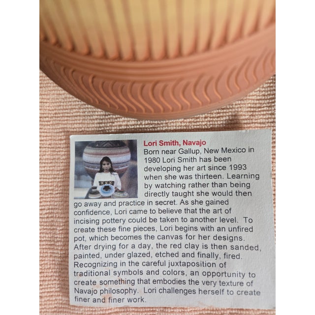 Stunning handmade ceramic vessel by acclaimed Navajo artist Lori Smith, born near Gallup, New Mexico in 1980. This piece...