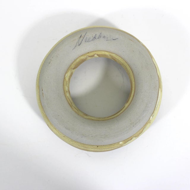 Ceramic Ceramic Pansy Ring Vintage Studio Pottery Ikebana Vase Flower Frog For Sale - Image 7 of 7