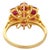 Gold Indian Style Ruby Flower Ring Size 7 For Sale - Image 8 of 10