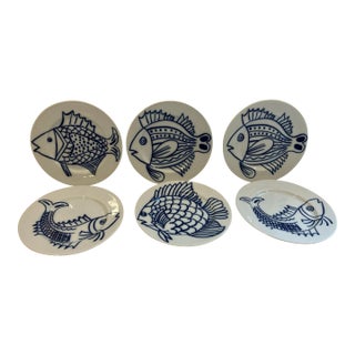 Fitz & Floyd Plates Dated 1977 - Set of Six For Sale