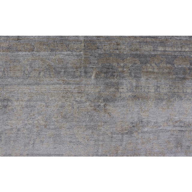 Taupe Modern Hand-Knotted Silk Tibetan Rug by Keivan Woven Arts 8'8 X 11'6 For Sale - Image 8 of 12