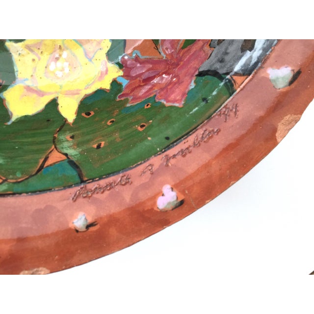 Large Vintage Armin E. Müller Signed Earthenware Farmhouse Rooster Bowl For Sale - Image 9 of 13