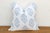 Indian White & Blue Jaipur Blockprint Linen Pillow Cover For Sale - Image 3 of 6