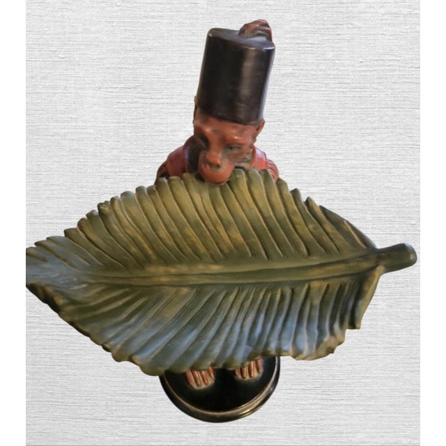Vintage Monkey Butler Palm Beach Regency Style Catchall Card Holder For Sale - Image 9 of 10
