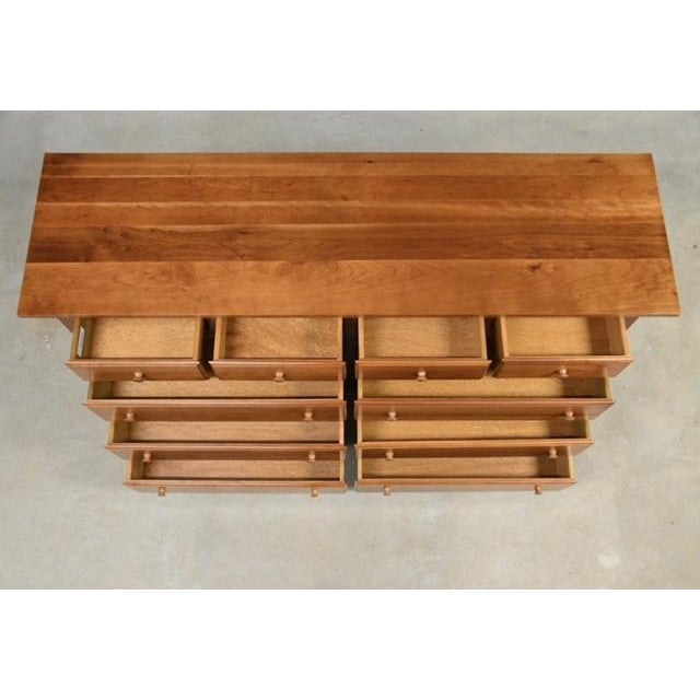 1990s Cherry Shaker Style Long 62” Dresser For Sale In Boston - Image 6 of 8