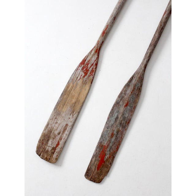 Vintage Wooden Boat Oars Pair For Sale - Image 11 of 13