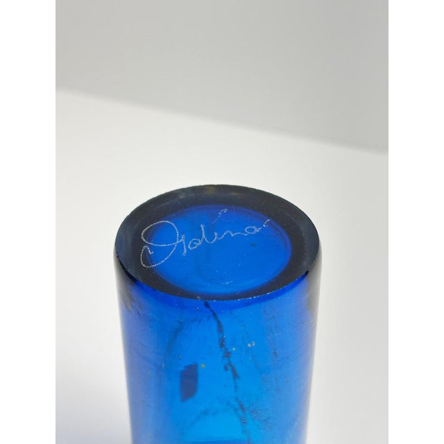 Blue Vintage Glass Spill Vase from Mdina, 1970s For Sale - Image 8 of 10