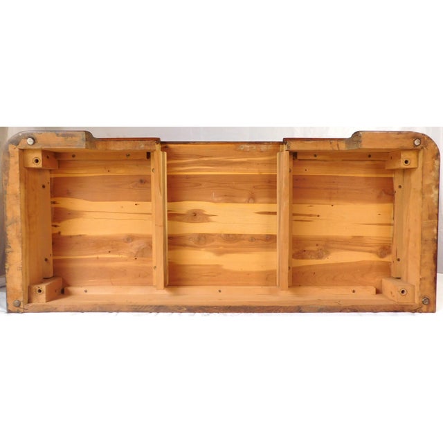 1930s Vintage Art Deco Lane Waterfall Design Cedar Chest With Pull-Out Sewing Tray ~ Lock Removed ~ For Sale - Image 10 of 17