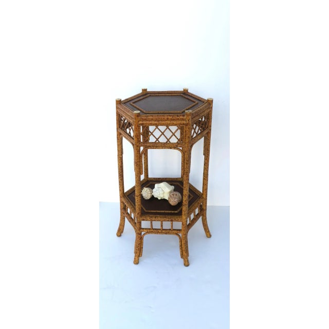 Bamboo-Esque Accent Side Table With Shelf by Maitland-Smith For Sale In New York - Image 6 of 14