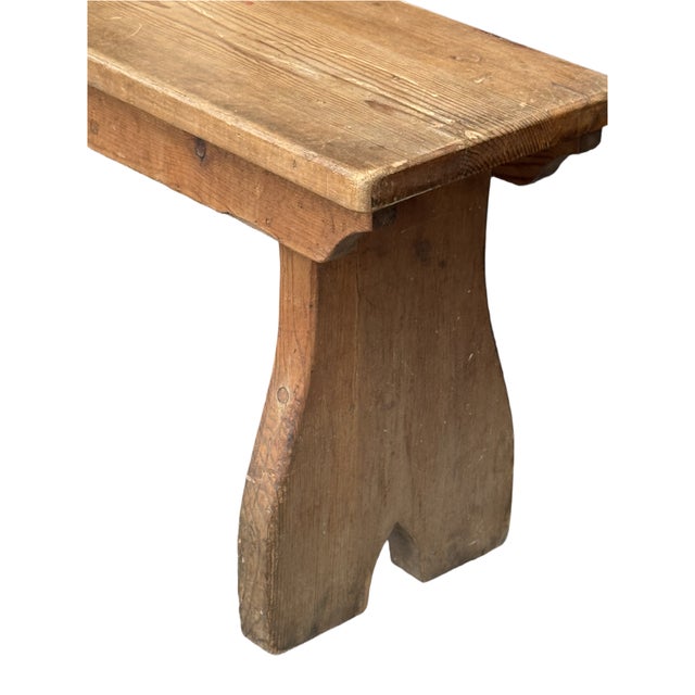 Antique Pine Bench, 1900s For Sale - Image 5 of 7