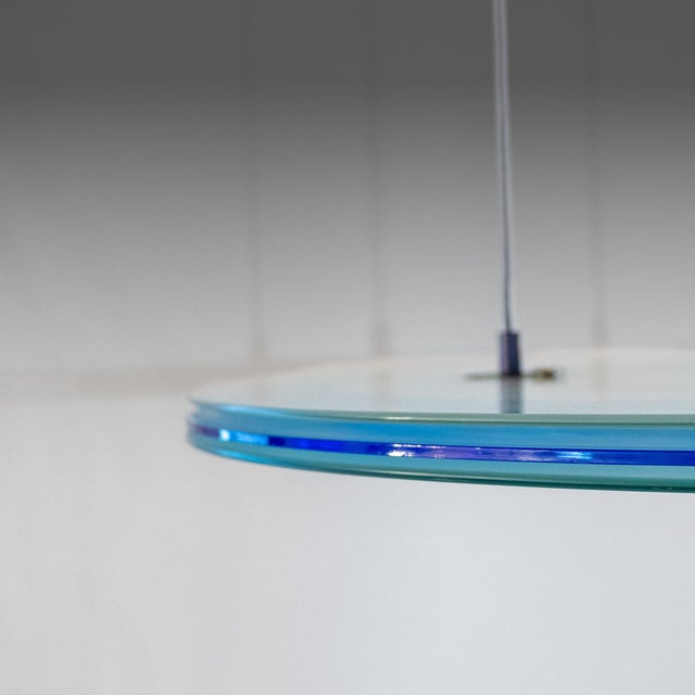 Blue Space Age Blue Aurora Pendant from Arteluce, Perry King & Santiago Miranda, 1983 For Sale - Image 8 of 14