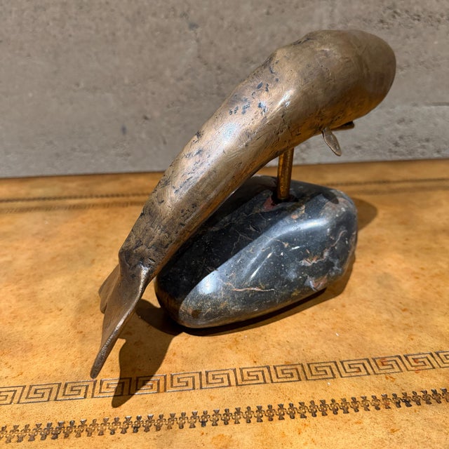 Decorative Bronze Sculpture of a Whale Nautical Modern For Sale - Image 11 of 15